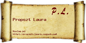 Propszt Laura névjegykártya